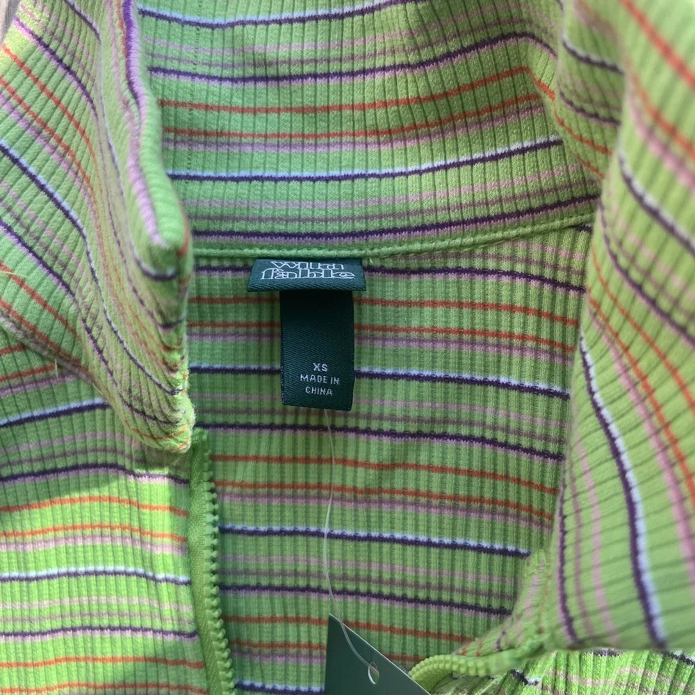 Wild Fable Multicolor Striped Zip-Up Top - Picture 4 of 5